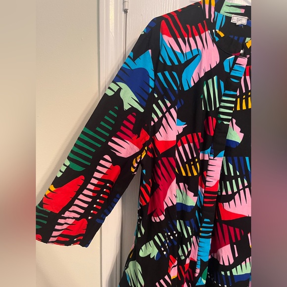 Zuri Print Dress Cotton 3/4 Sleeve 2X. *Minor fabric discoloration shown - Picture 6 of 9